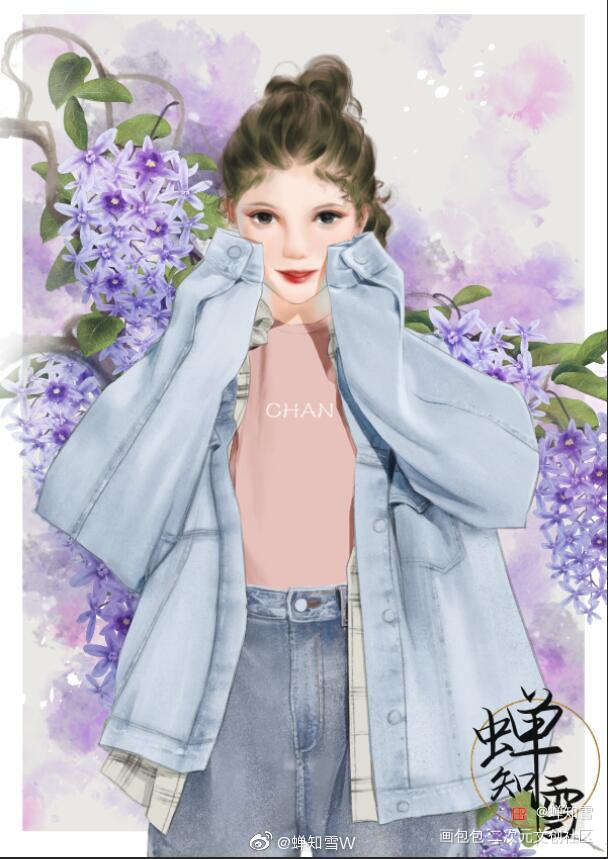 兰藤花少女_原创绘画作品