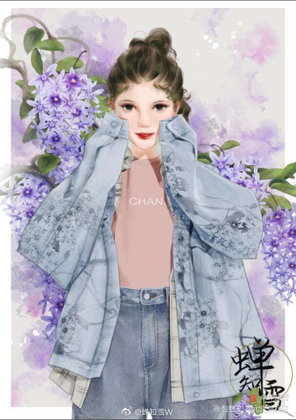 兰藤花少女_原创绘画作品