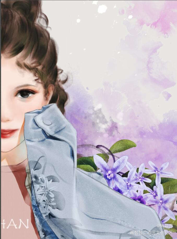 兰藤花少女_原创绘画作品