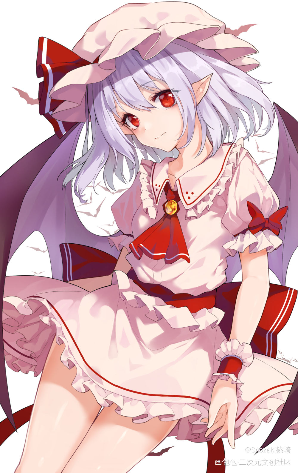 -remilia-_东方project蕾米莉亚平涂日系我要上首推少女头像插画绘画作品