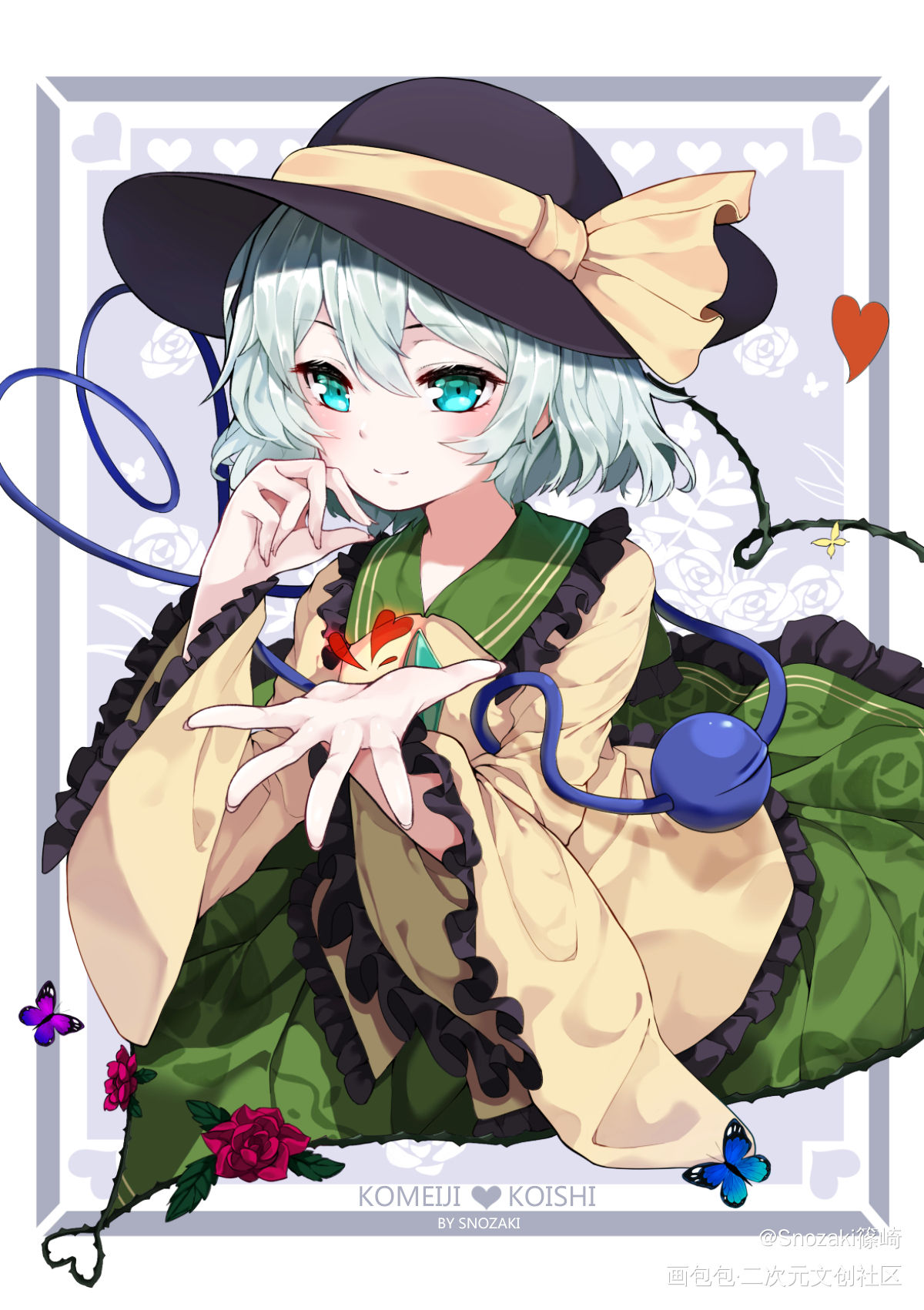 恋♥_东方project古明地恋平涂日系我要上首推少女头像插画周边设计绘画作品