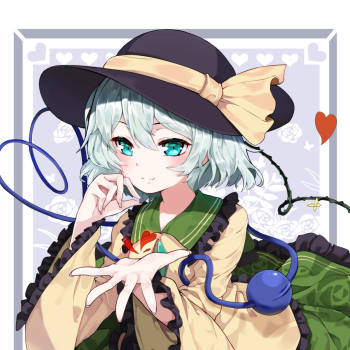 恋73_东方project古明地恋平涂日系我要上首推少女头像插画周边设计