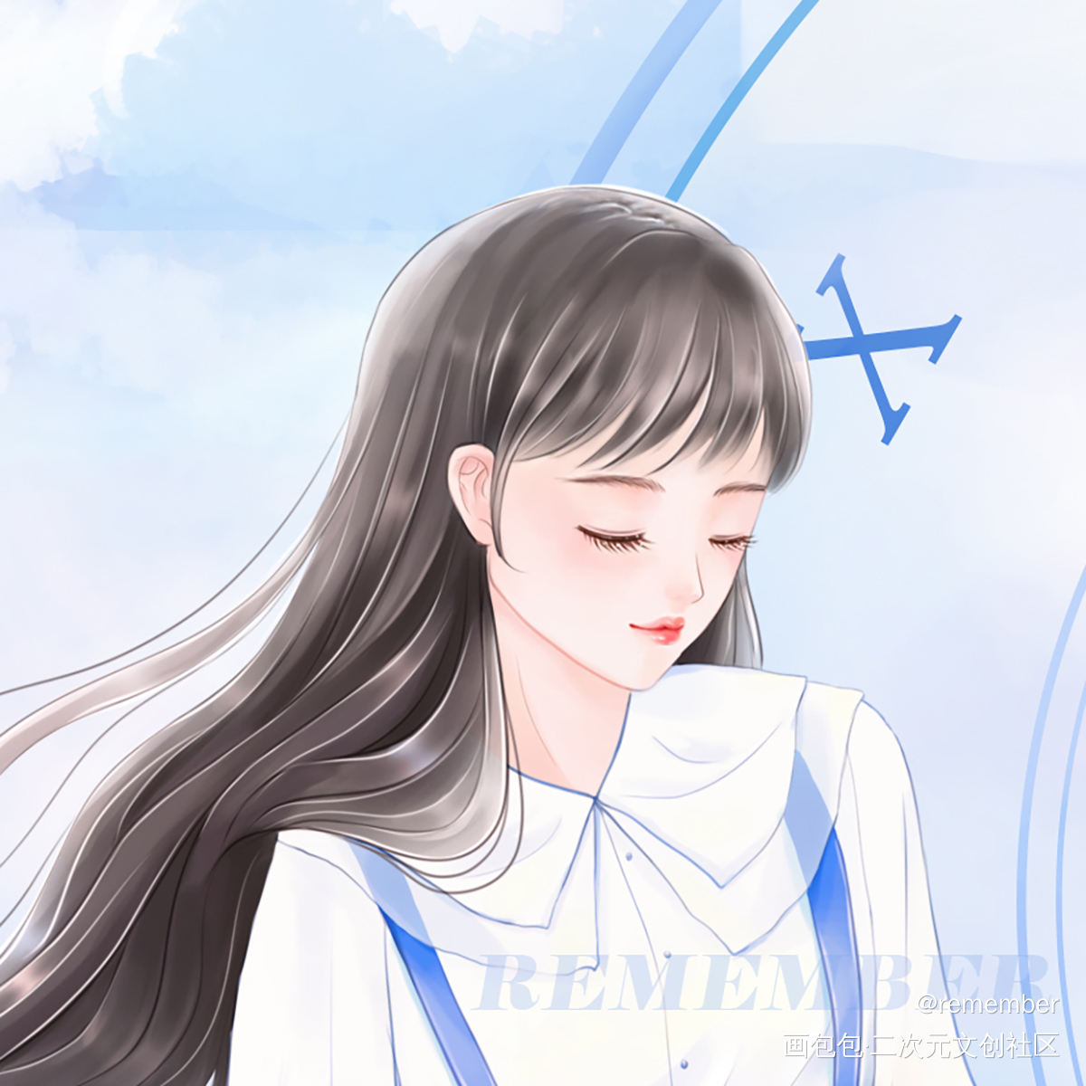 时间的河流_平涂日系内插我要上首推插画原创绘画作品
