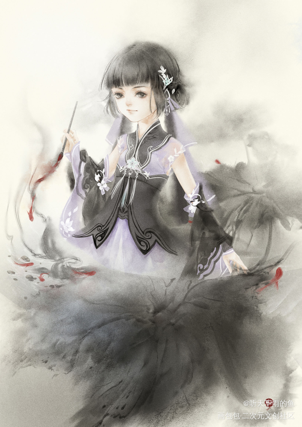 剑三同人万花萝莉_剑网3万花平涂插画绘画作品