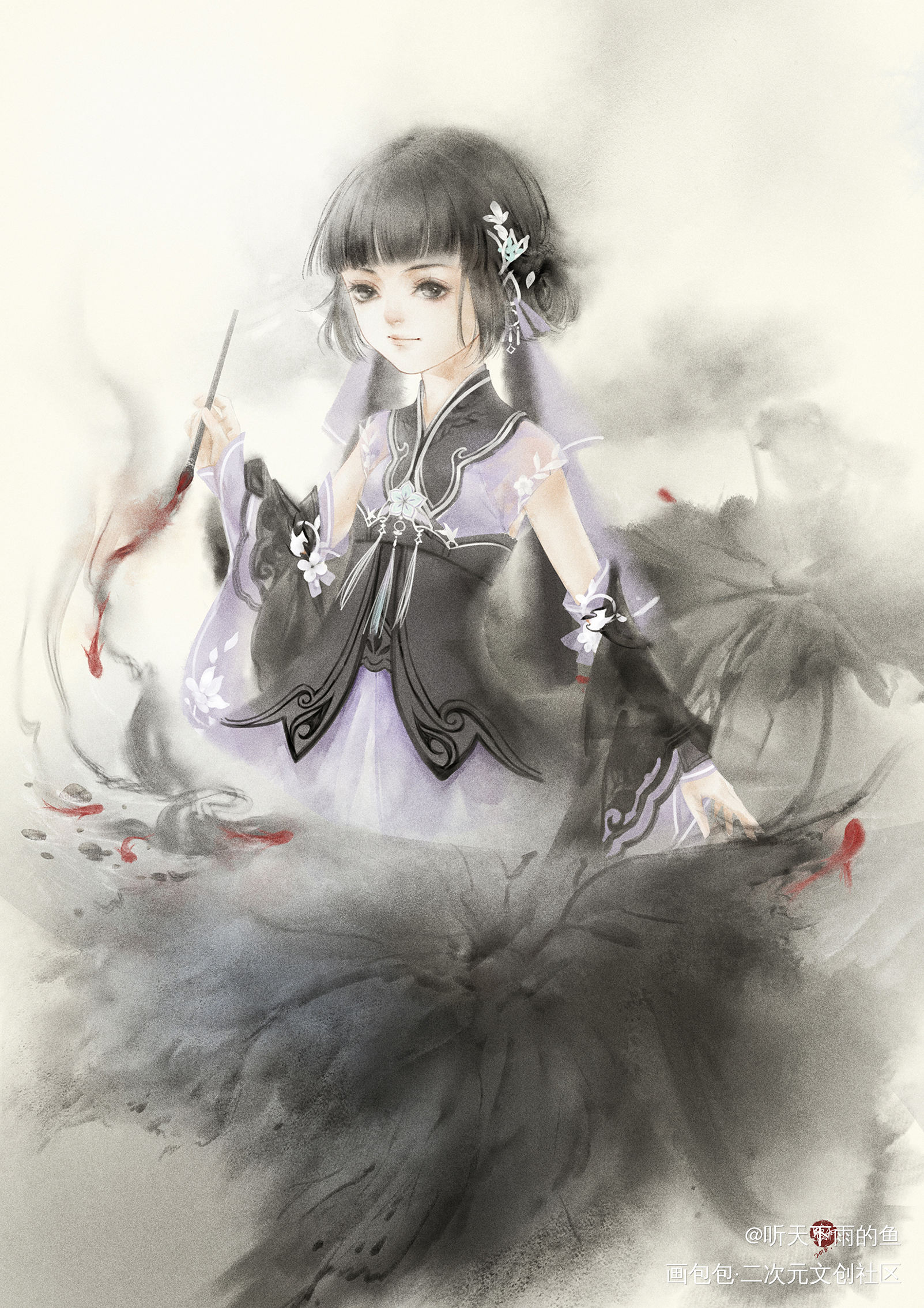 剑三同人万花萝莉_剑网3万花平涂插画绘画作品