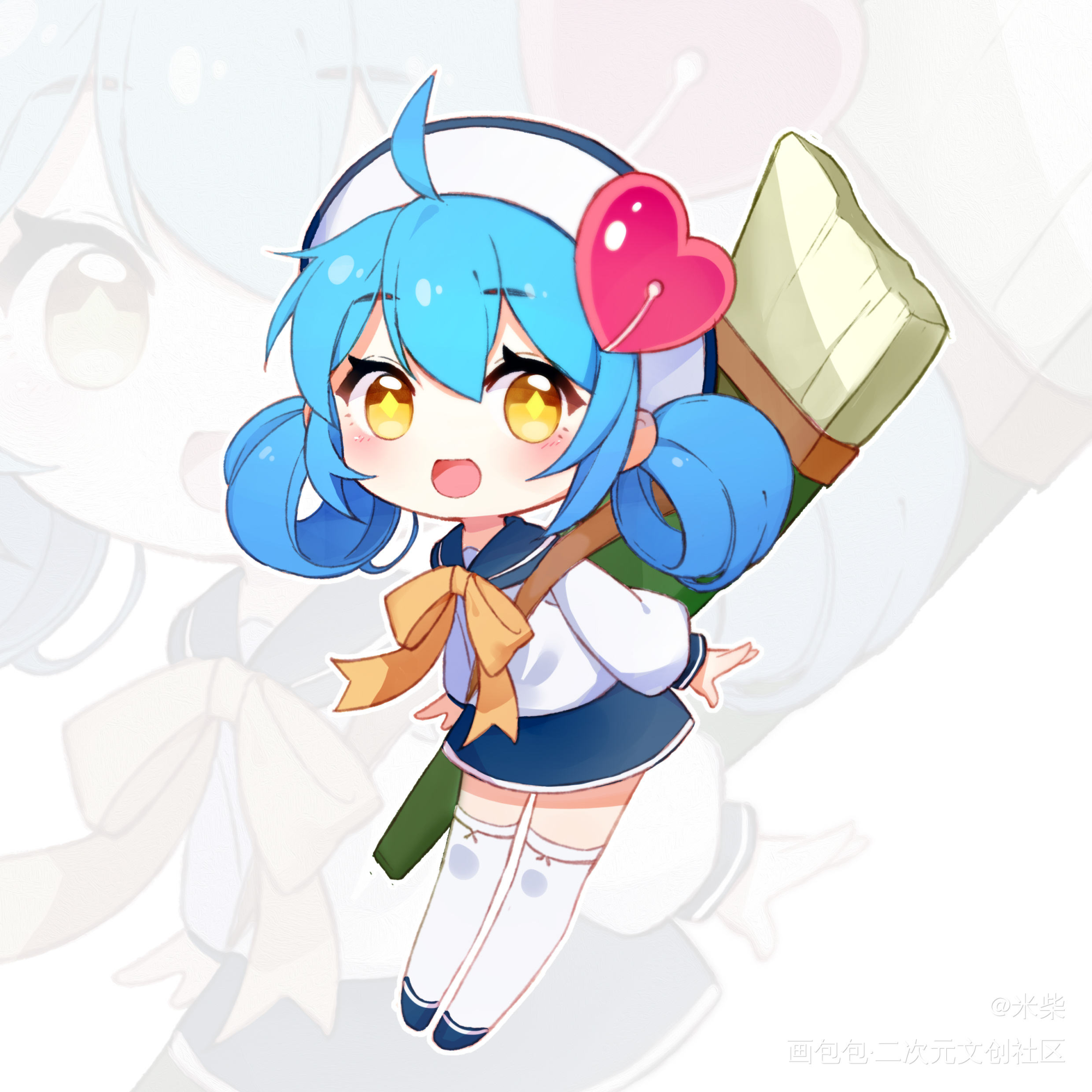 画包包人设图_画包包原创角色日系Q版绘画作品