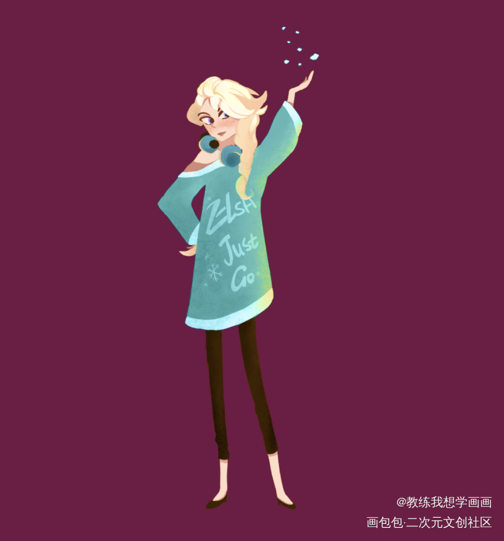 艾莎_冰雪奇缘欧美绘画作品