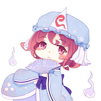 西行寺幽幽子q _东方project西行寺幽幽子q版头像绘画作品