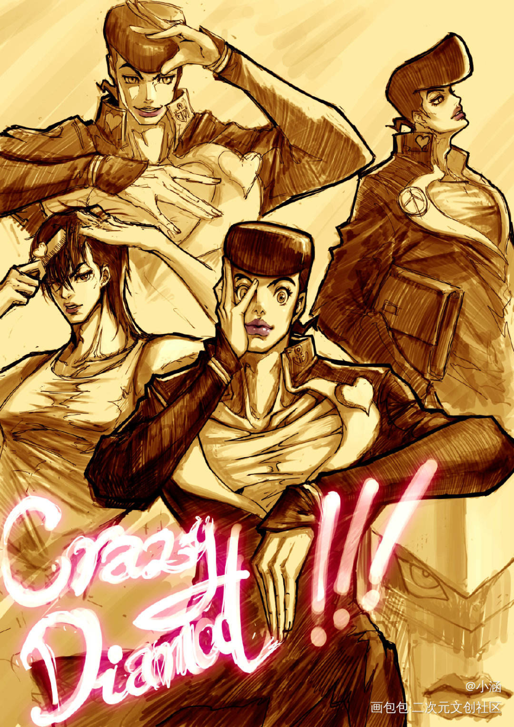 东方仗助_JOJO的奇妙冒险草稿头像插画绘画作品