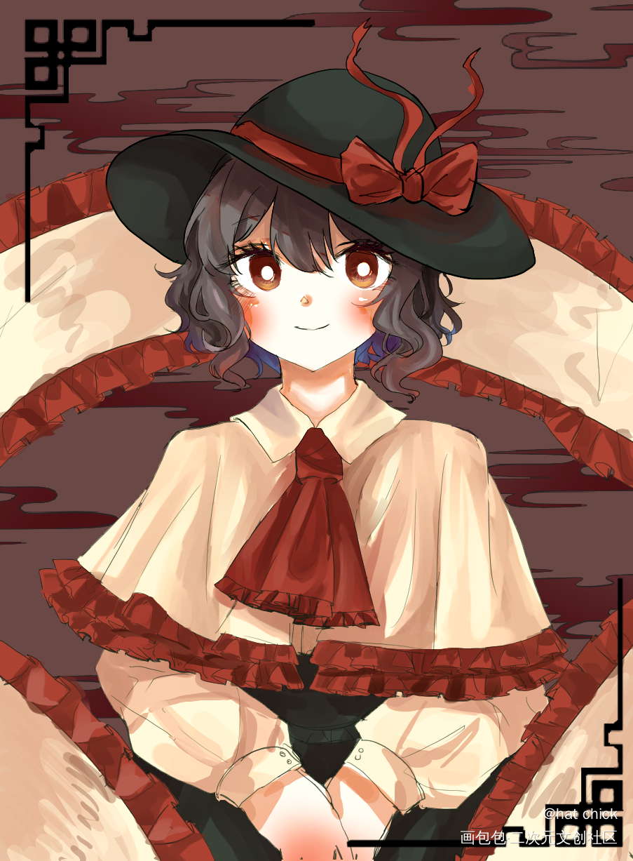 Regalecus glesn_东方project永江衣玖平涂日系礼服短发卷发少女插画绘画作品