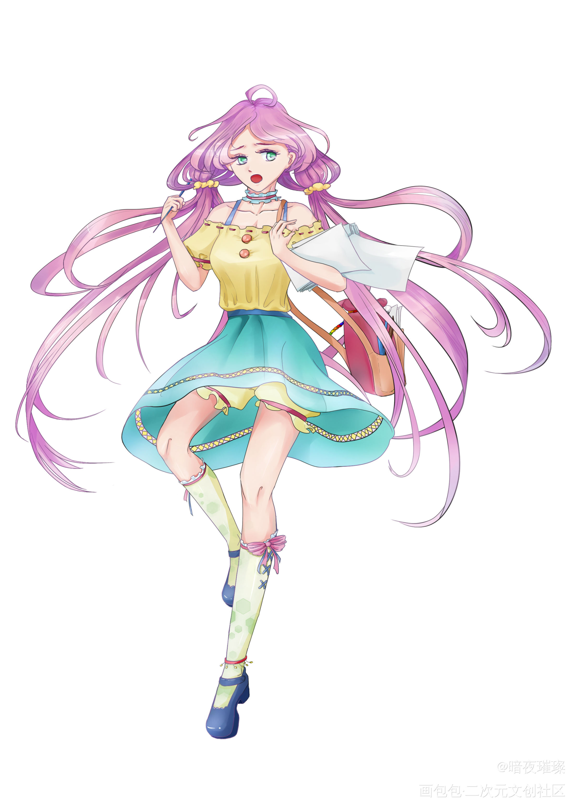 画包包人设_画包包包包日系双马尾我要上首推人设少女原创绘画作品