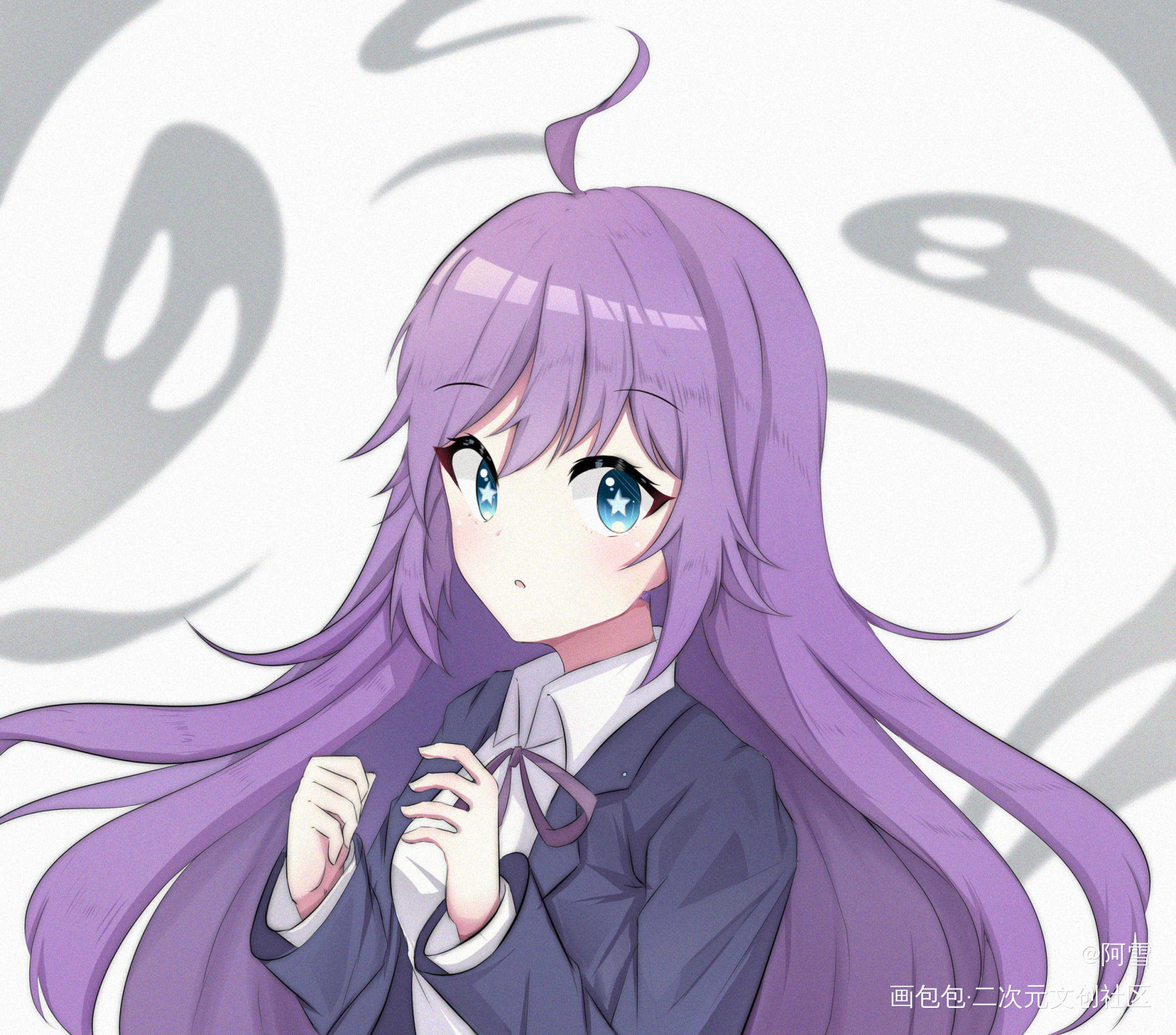 血族夜莱_夜莱平涂日系少女头像插画同人bloodline血族绘画作品