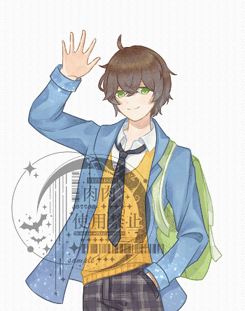越来越菜_平涂日系live2d少年学生制服我要上首推原创绘画作品