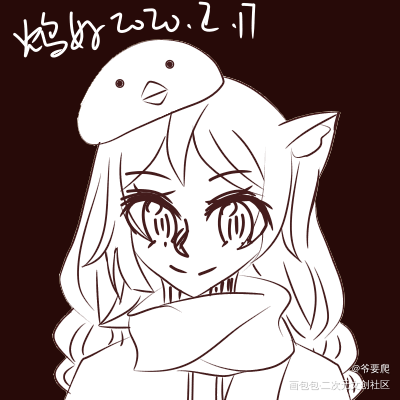 瞎传_线稿头像原创绘画作品
