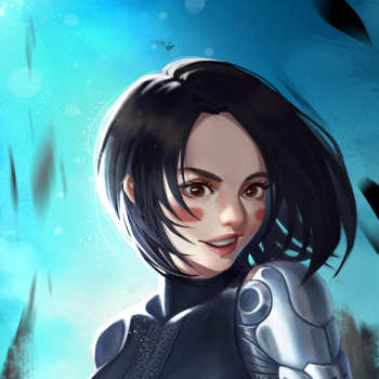 阿丽塔_阿丽塔厚涂机械短发少女战斗天使绘画作品