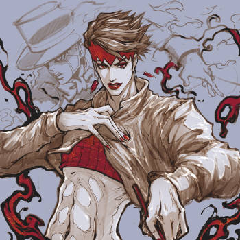 岸边露伴_jojo的奇妙冒险岸边露伴草稿平涂日系头像绘画作品