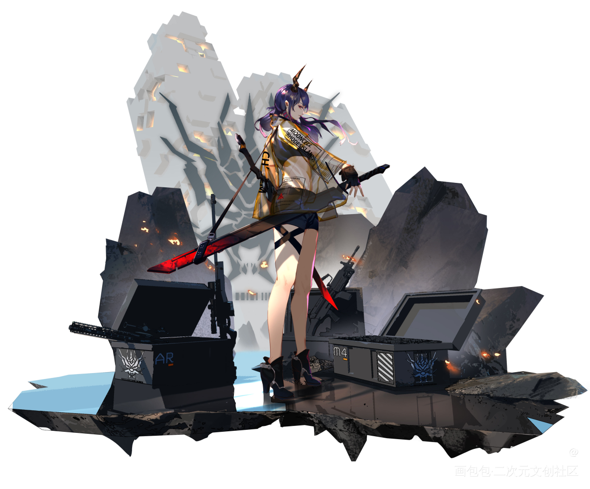 明日方舟 塔X陈_明日方舟塔露拉陈立绘日系场景感头像插画绘画作品