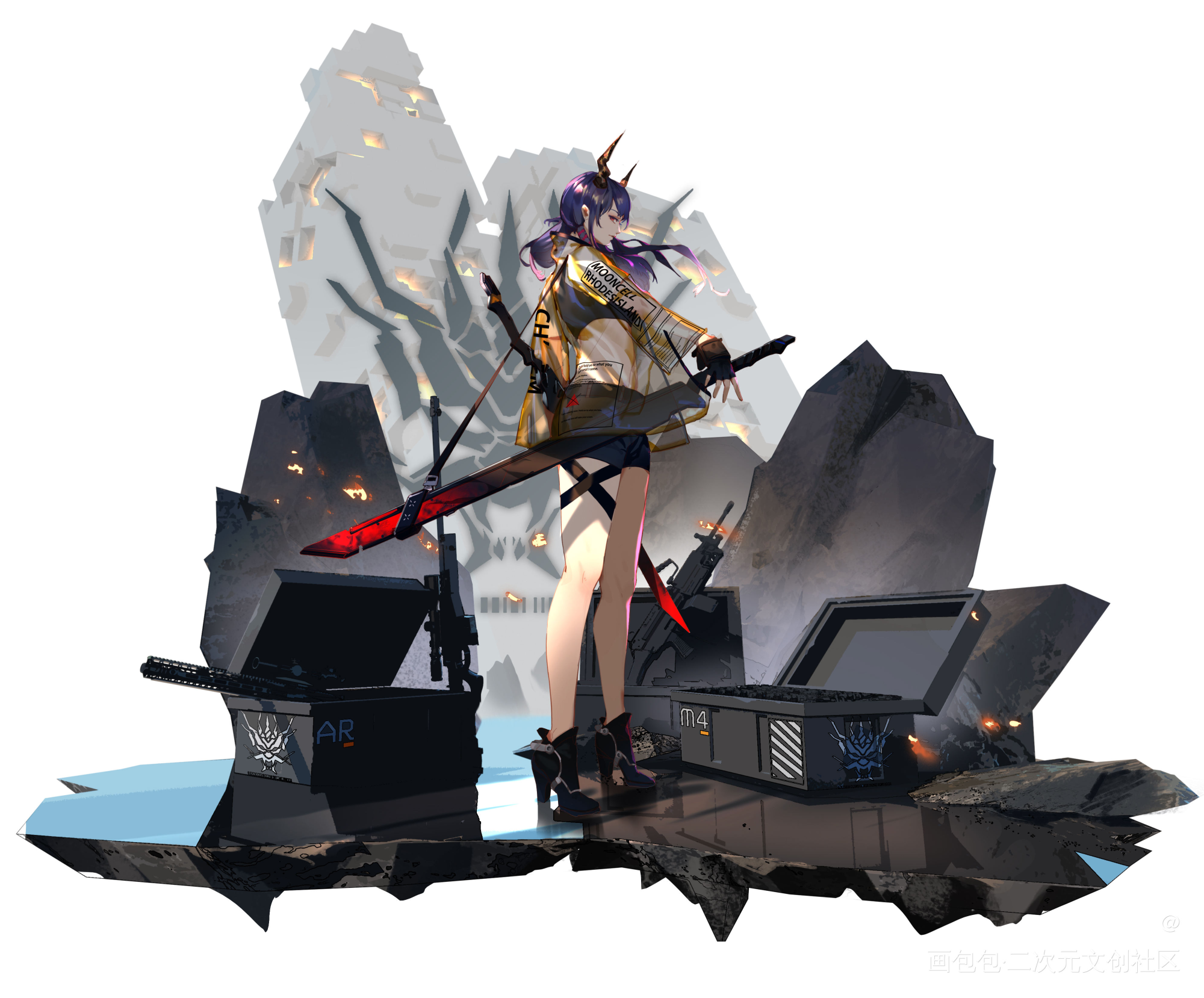 明日方舟 塔X陈_明日方舟塔露拉陈立绘日系场景感头像插画绘画作品