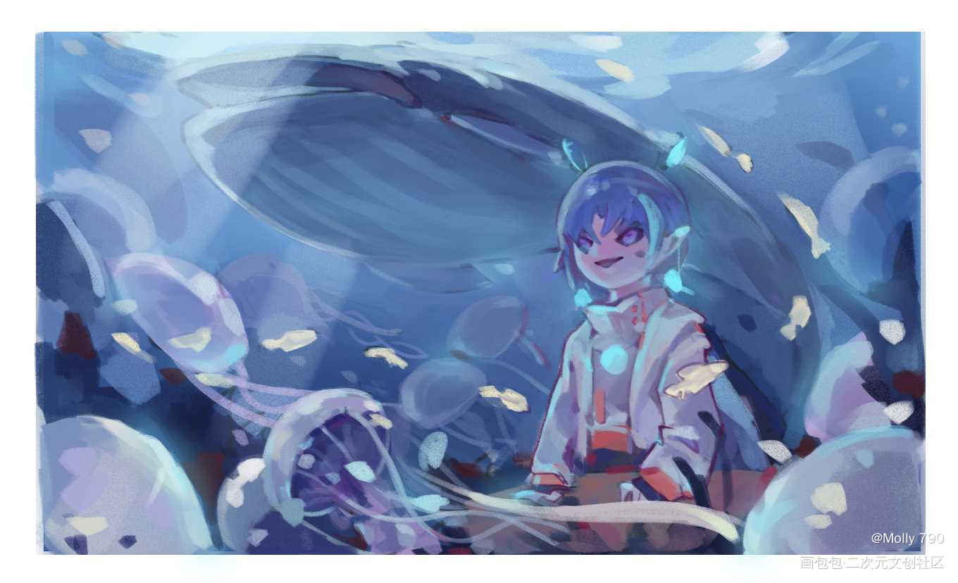 约稿图2_厚涂日系场景同人原创绘画作品