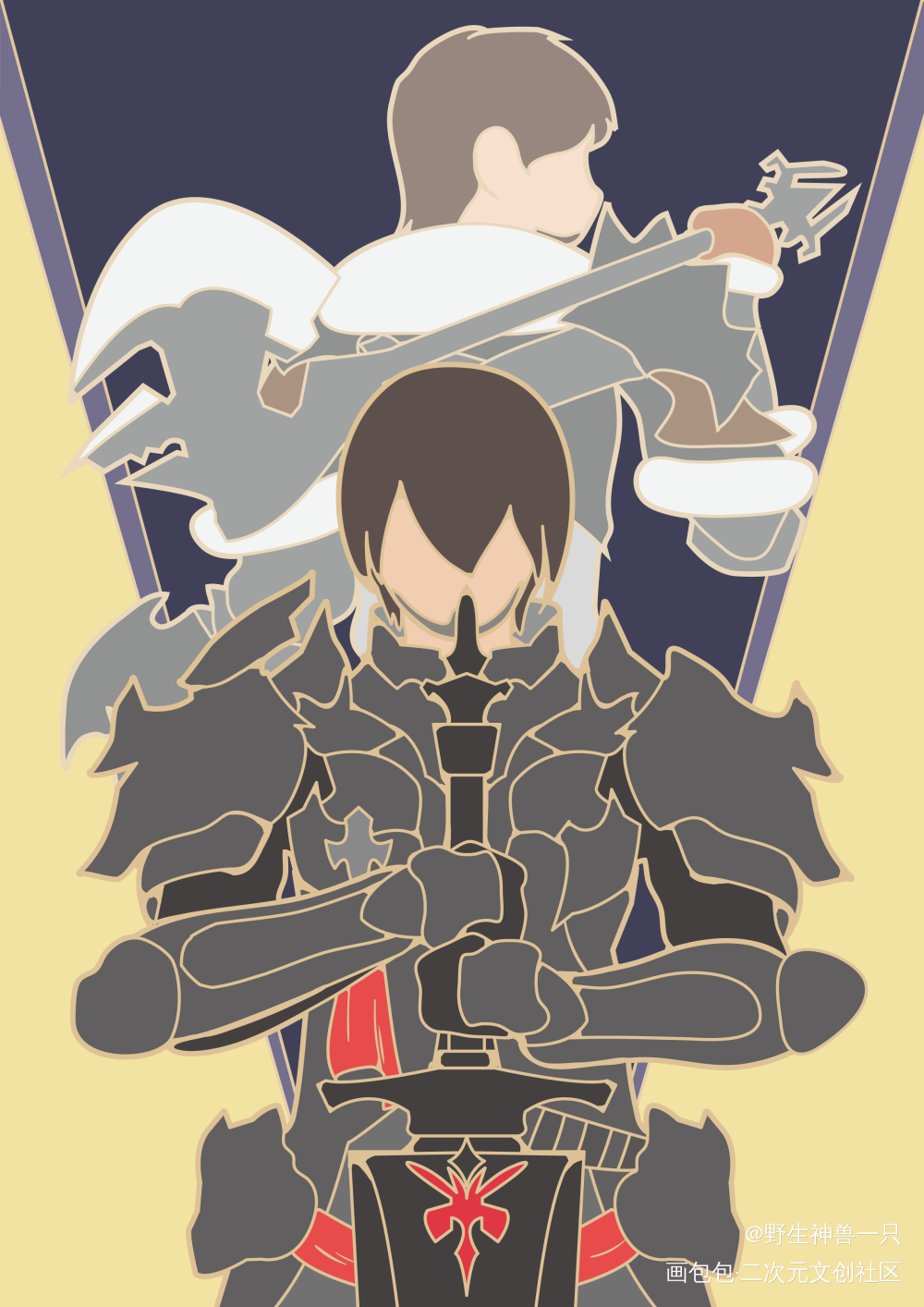 【FF14】5.0群像（2）_最终幻想14扁平日系Q版头像插画绘画作品