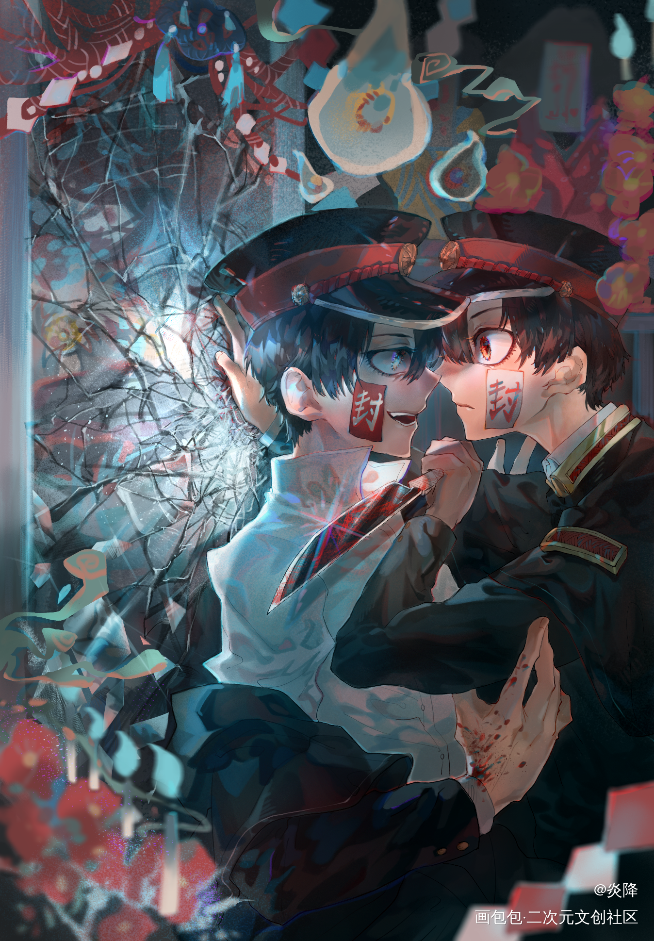 一些老图_地缚少年花子君日系插画绘画原创绘画作品