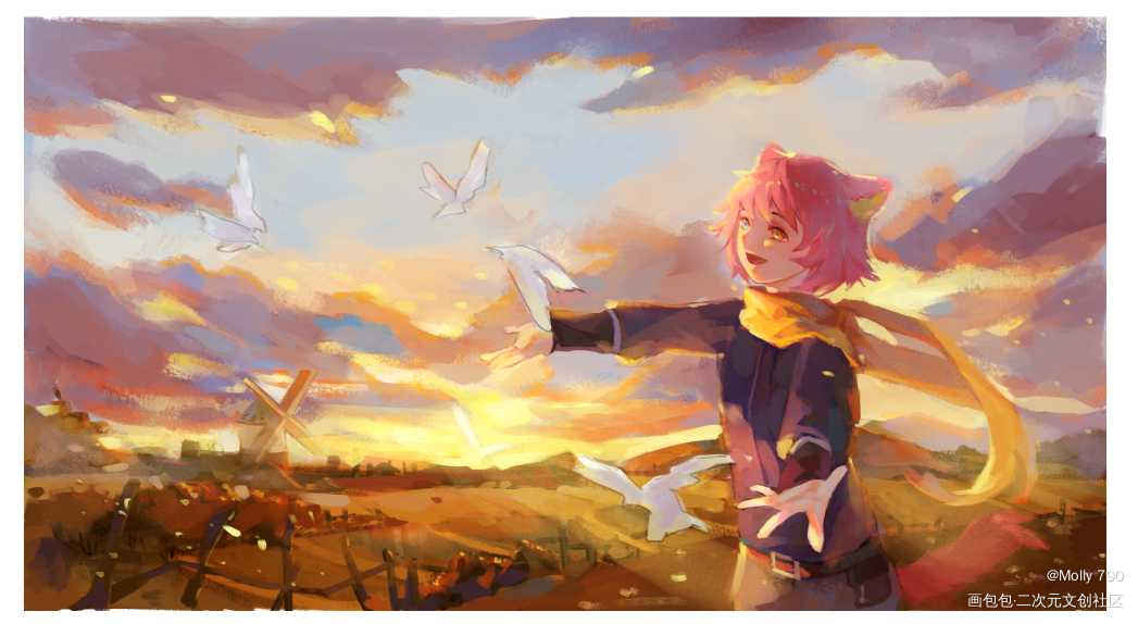 约稿图6_厚涂日系插画原创绘画作品