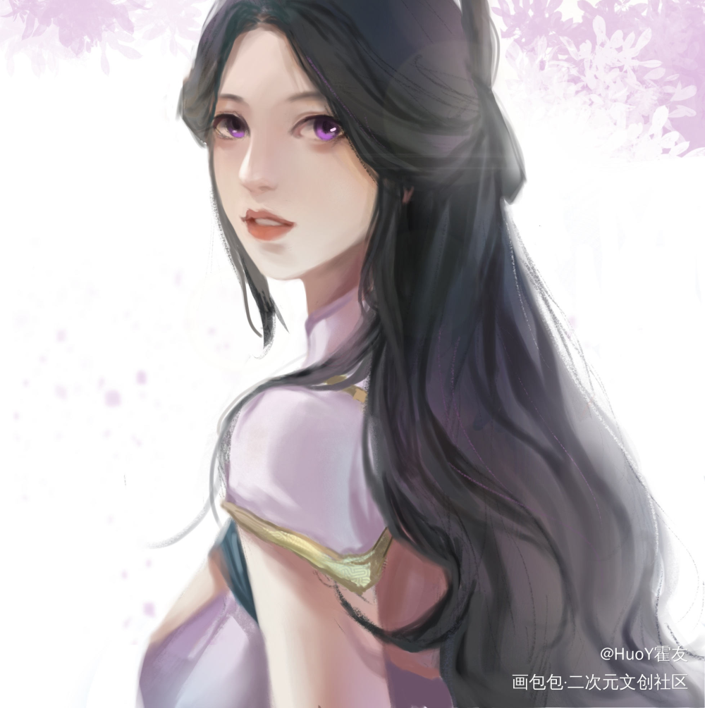 让我们立刻开始这段感情吧_王者荣耀紫霞仙子露娜平涂头像绘画作品