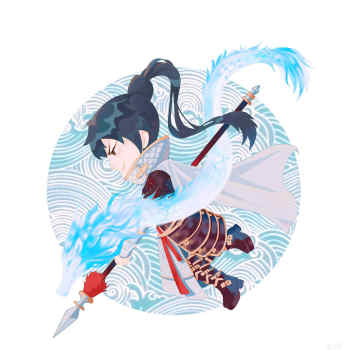 古风_龙古风平涂q版奇幻头像原创绘画作品