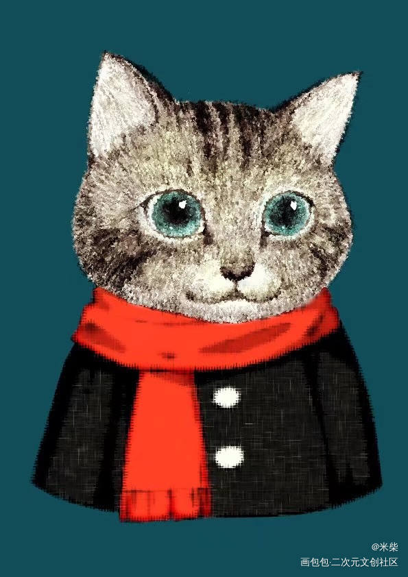 猫猫_平涂猫咪头像猫原创绘画作品