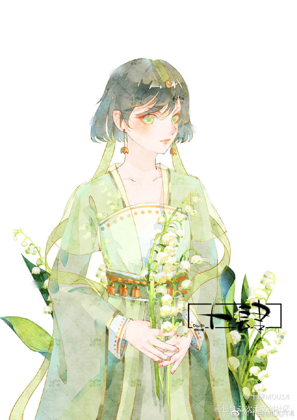 花草皆灵•七_立绘平涂拟人花卉人设原创绘画作品