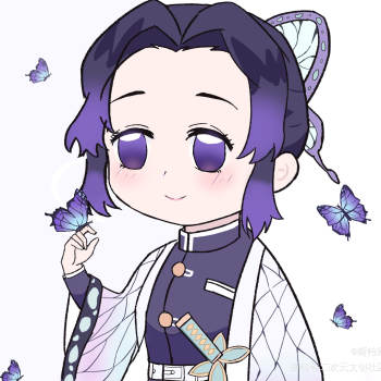 喜悦_鬼灭之刃虫柱蝴蝶忍q版喜悦头像表情包绘画作品