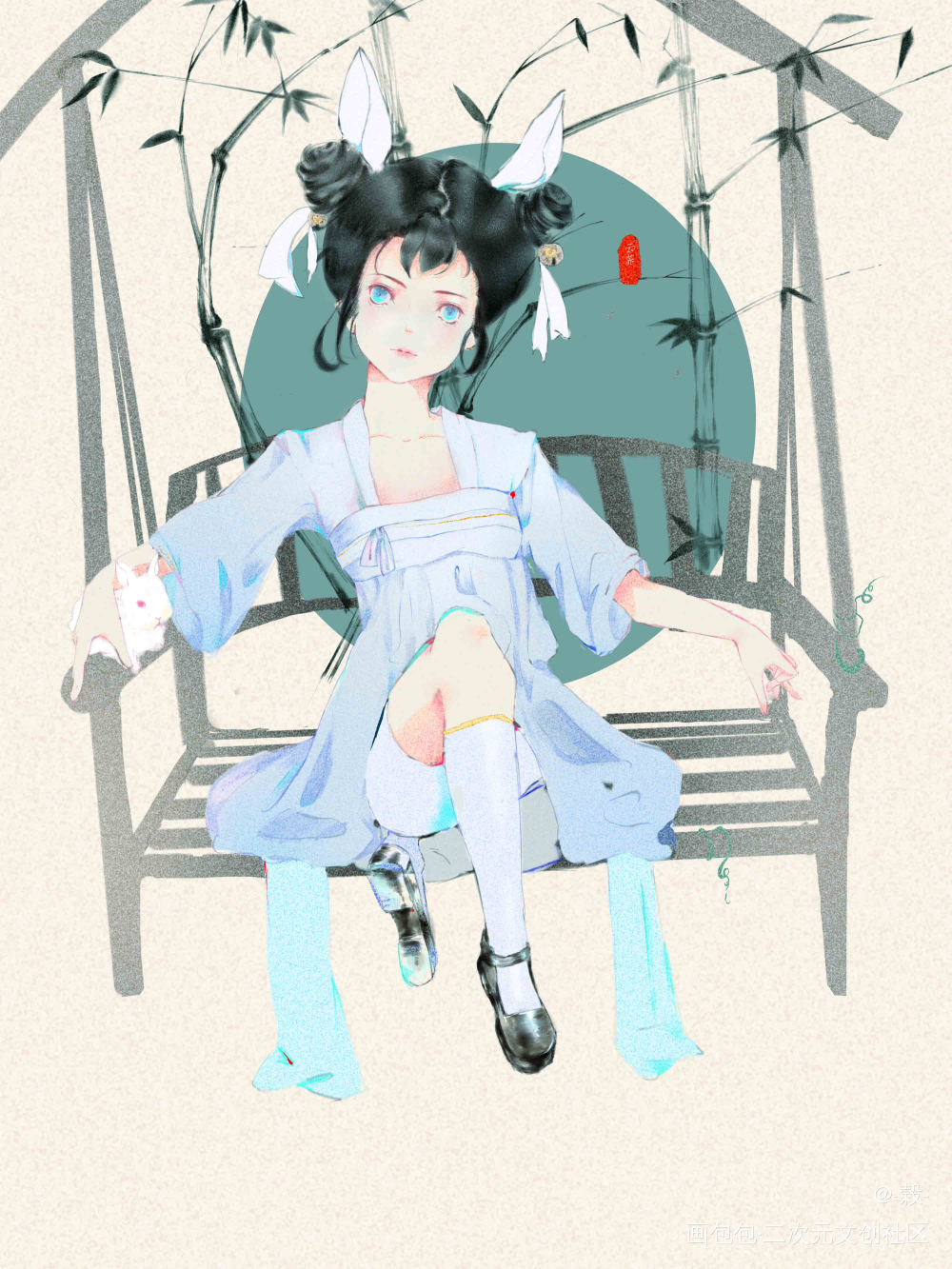 可可爱爱的铲屎官_立绘古风平涂日系拟人我要上首推萌宠插画原创绘画作品