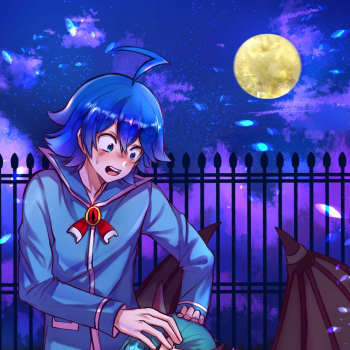 我要吸吸吸吸_入间同学入魔了奇里欧铃木入间平涂日系吸血鬼插画绘画