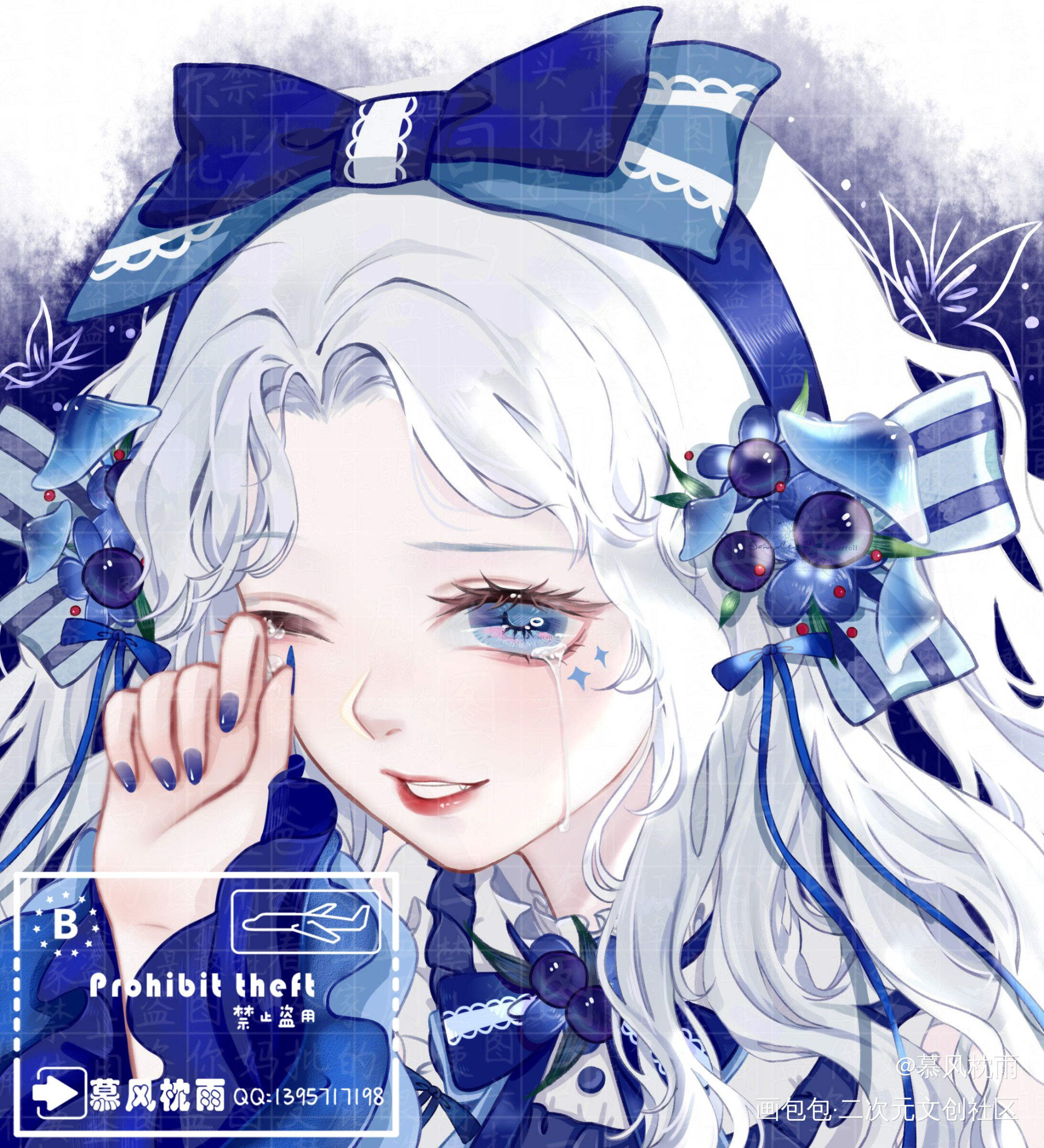 稿子_平涂日系我要上首推头像同人oc绘画作品