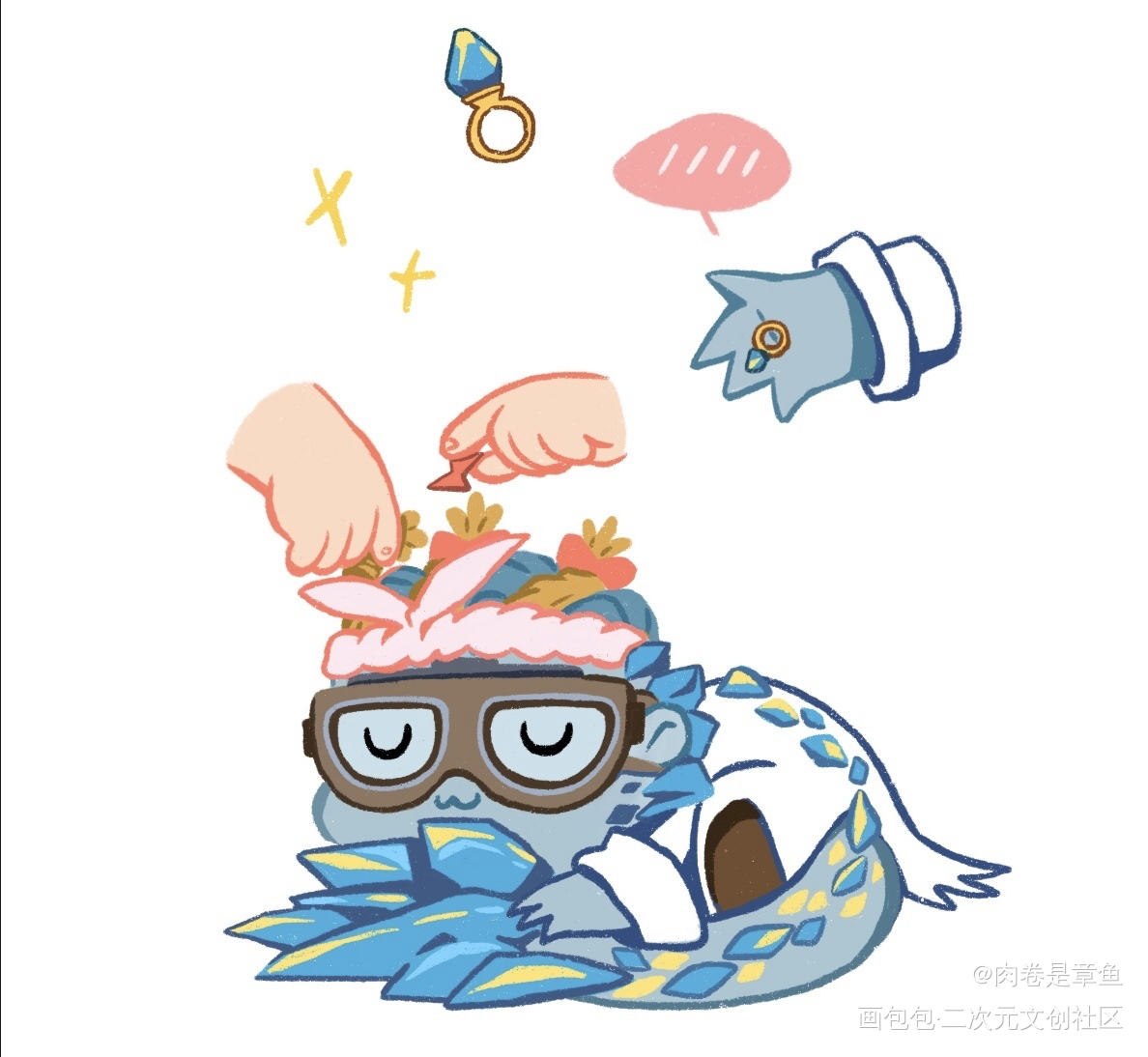 睡觉，很舒适_第五人格Q版舒适安静头像表情包绘画作品