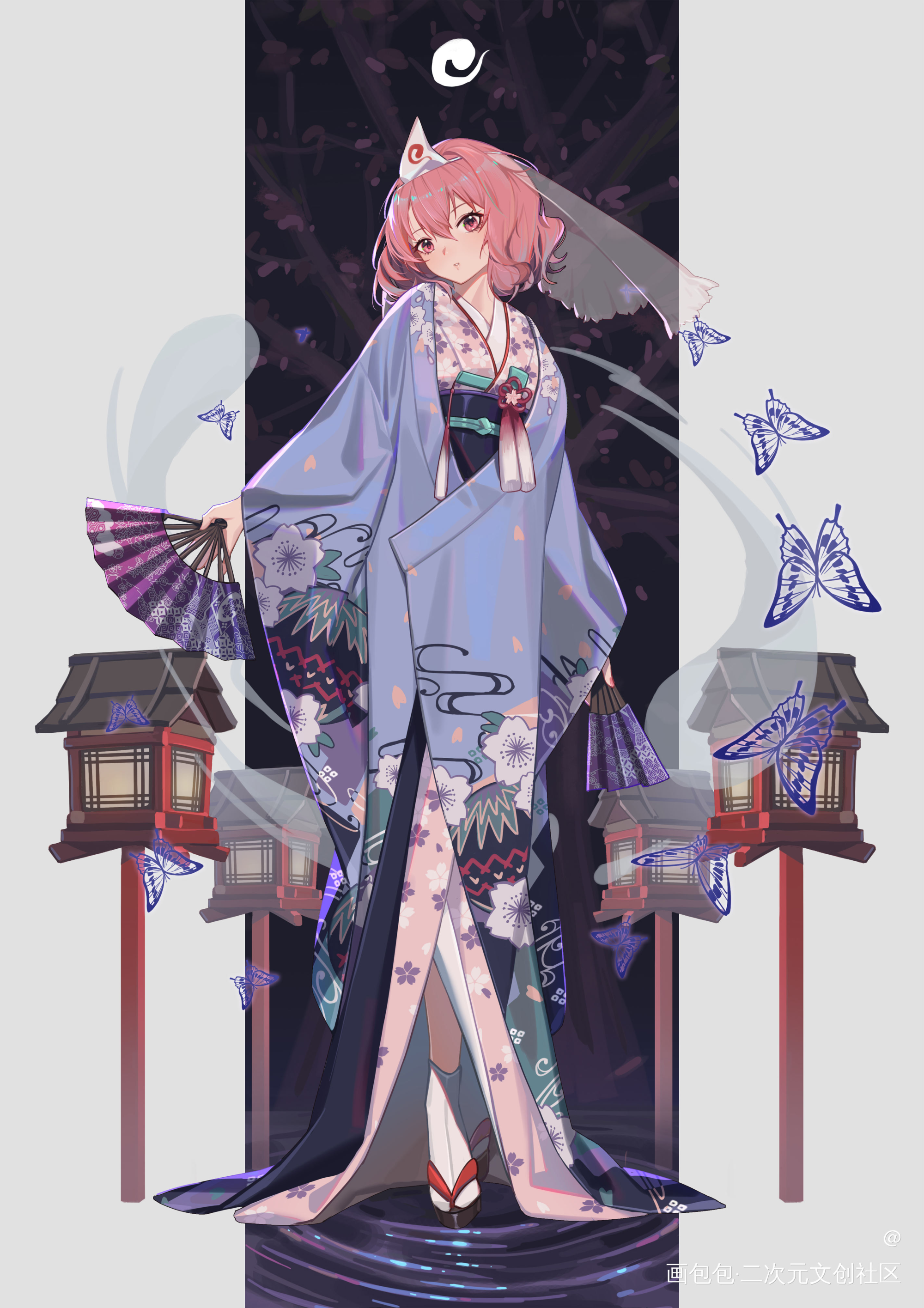 幽幽子_东方project西行寺幽幽子厚涂绘画作品
