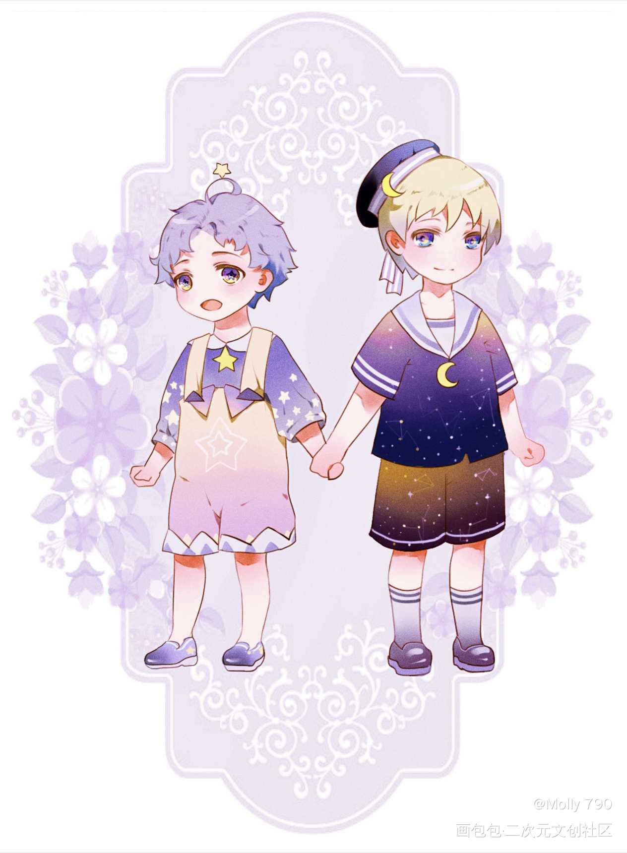 闪耀星月联盟人设客单_平涂日系Q版我要上首推插画原创原创绘画作品