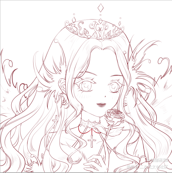 暗黑买断头像单_平涂日系头像插画原创oc绘画作品