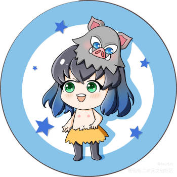 猪猪_鬼灭之刃鬼灭之刃伊之助嘴平伊之助立绘平涂日系q版我要上首推