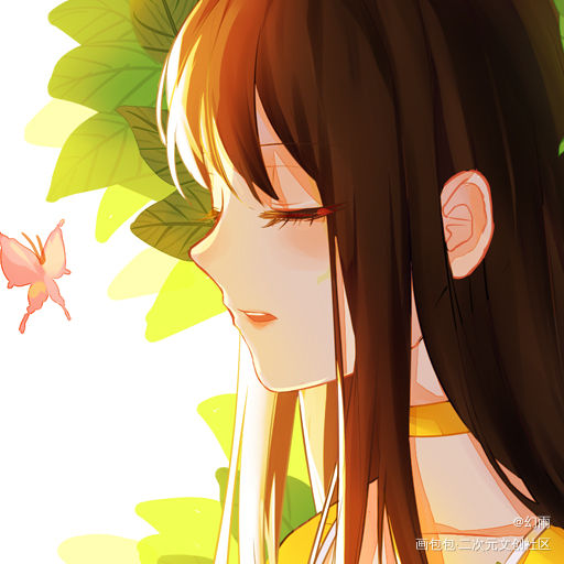 一个壁纸啦！_日系大头头像插画壁纸原创oc绘画作品