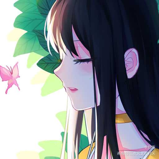 一个壁纸啦！_日系大头头像插画壁纸原创oc绘画作品