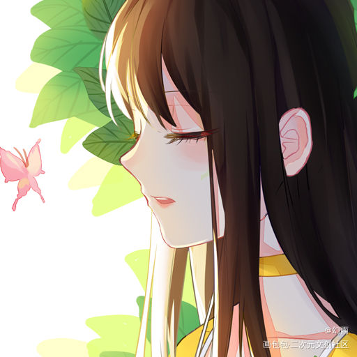 一个壁纸啦！_日系大头头像插画壁纸原创oc绘画作品