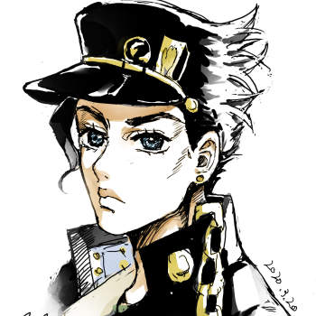 无敌的bgm响起_jojo的奇妙冒险空条承太郎平涂日系我要上首推头像速写