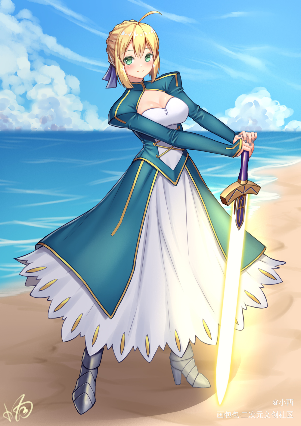 阿尔托莉雅·潘德拉贡_fgo阿尔托莉雅·潘德拉贡头像插画绘画作品