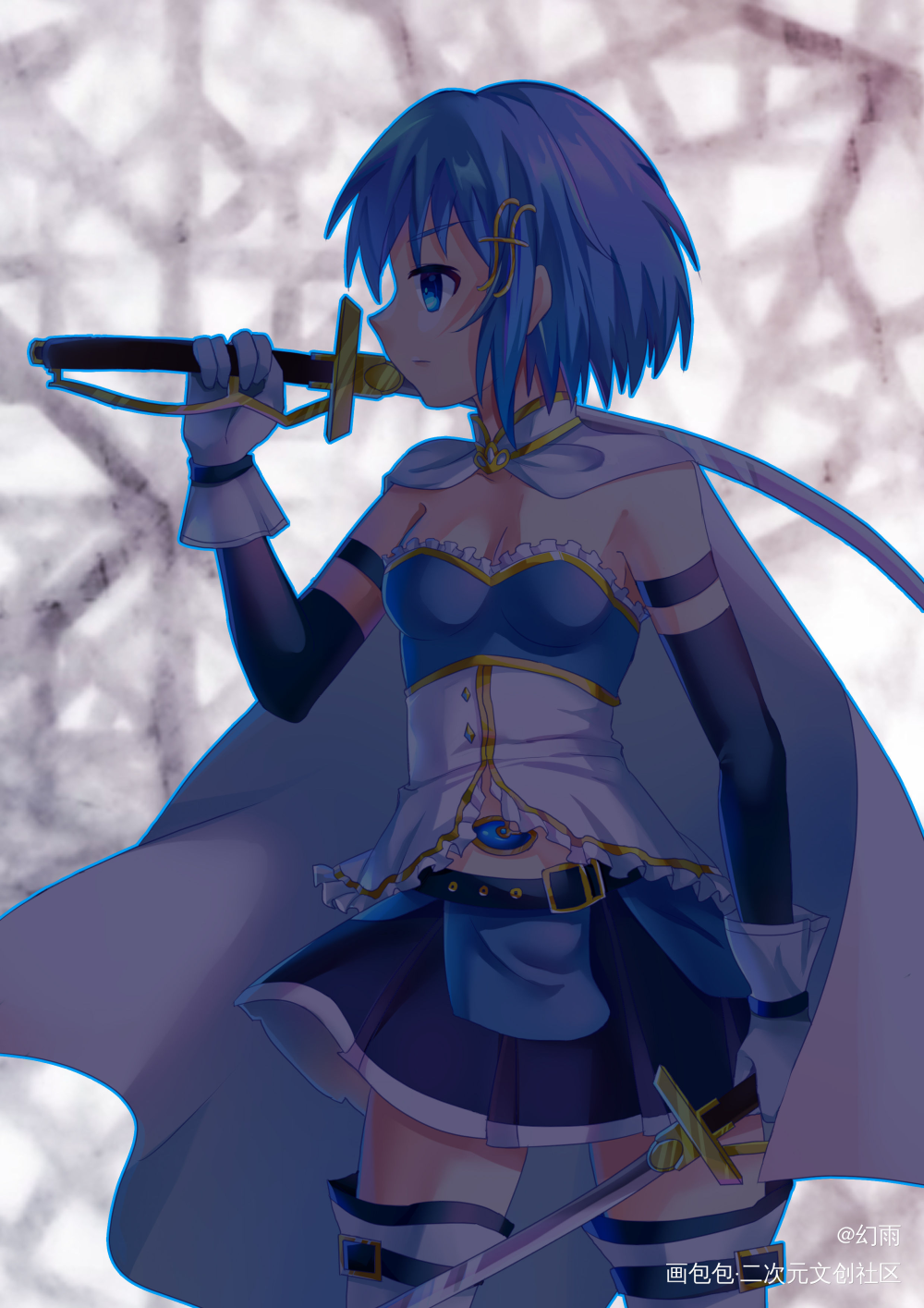 魔法少女小圆-美树沙耶加_魔法少女小圆美树沙耶香美树沙耶加立绘平涂日系头像插画绘画作品