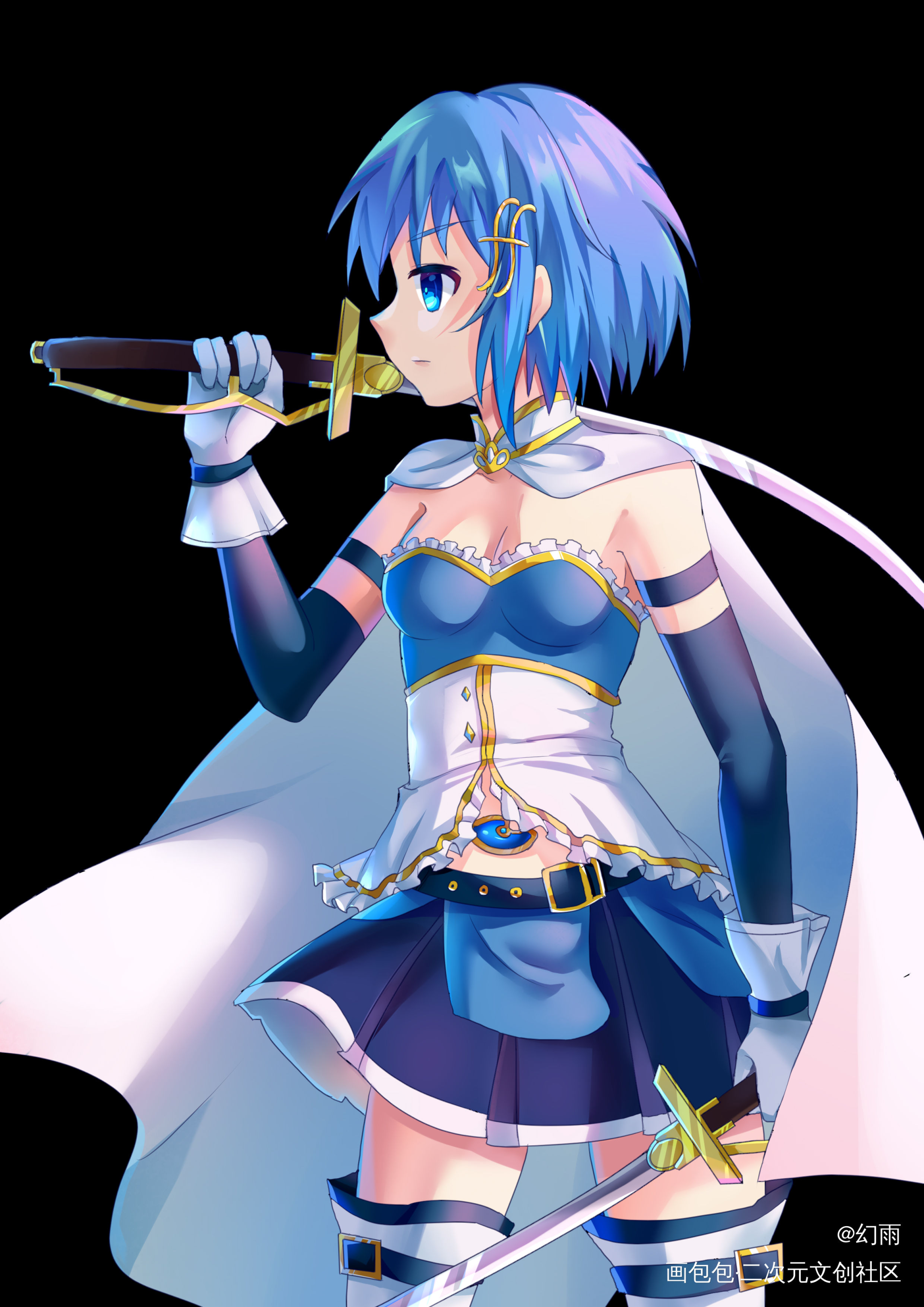 魔法少女小圆-美树沙耶加_魔法少女小圆美树沙耶香美树沙耶加立绘平涂日系头像插画绘画作品