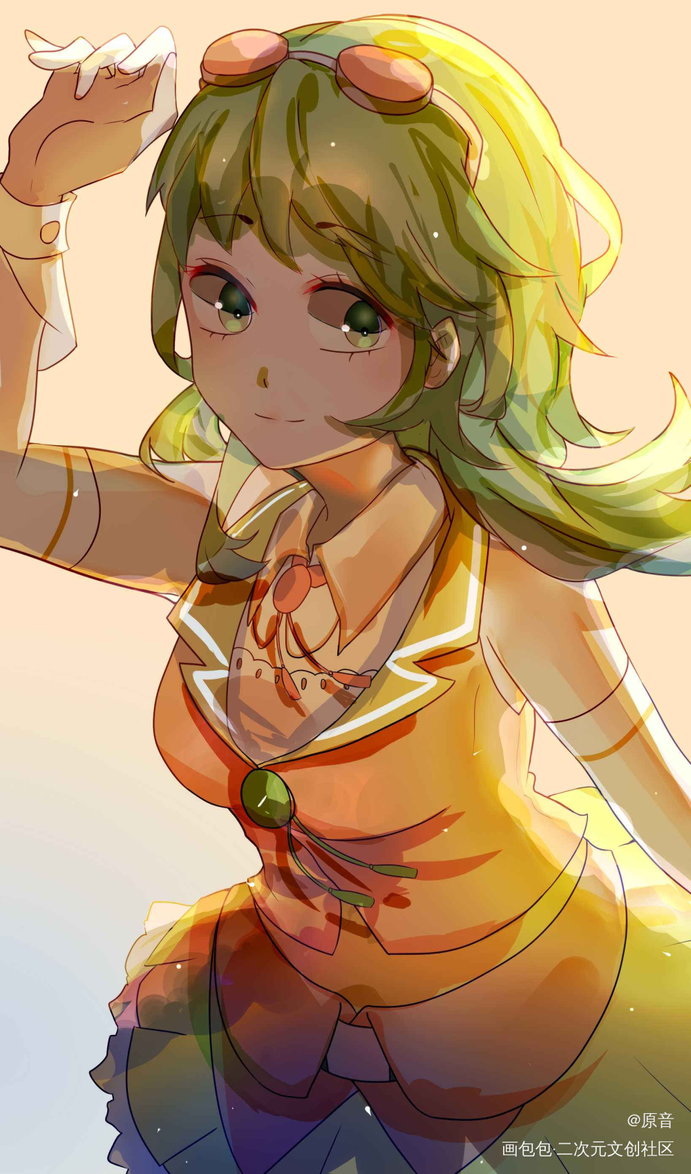 GUMI_VOCALOIDVOCALOIDGUMI平涂日系头像绘画作品