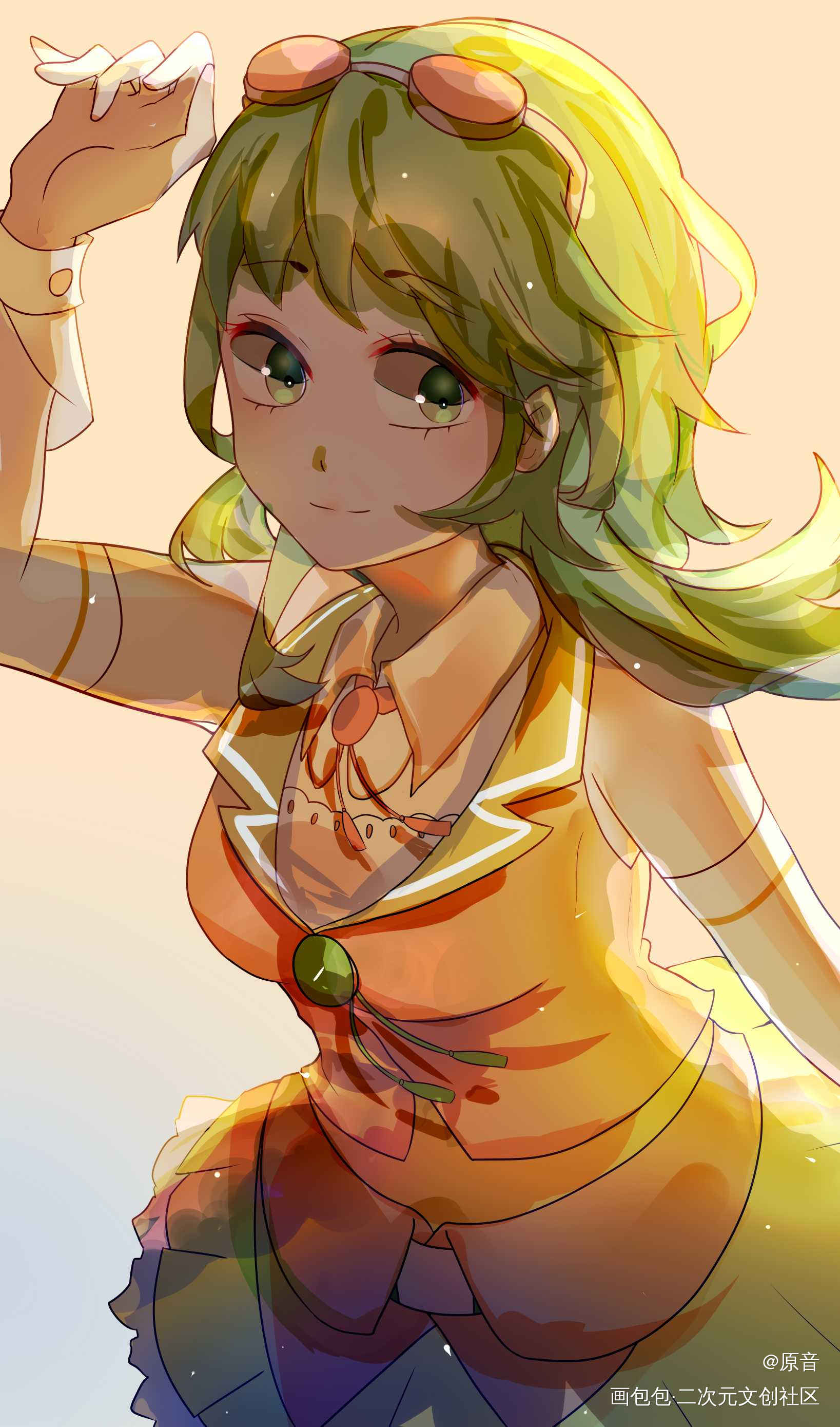 GUMI_VOCALOIDVOCALOIDGUMI平涂日系头像绘画作品