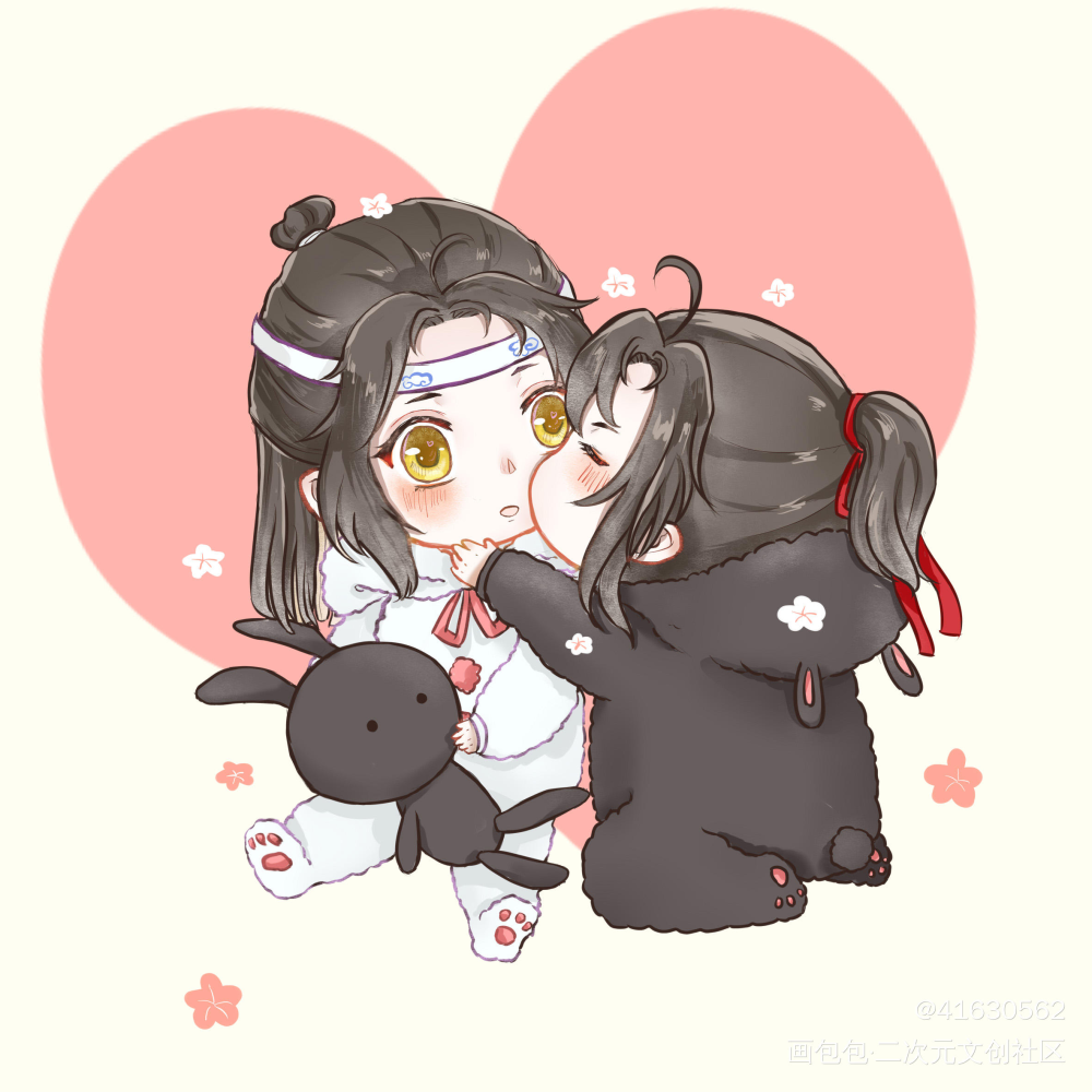 宝宝叽和宝宝羡_魔道祖师忘羡蓝忘机魏无羡Q版绘画作品