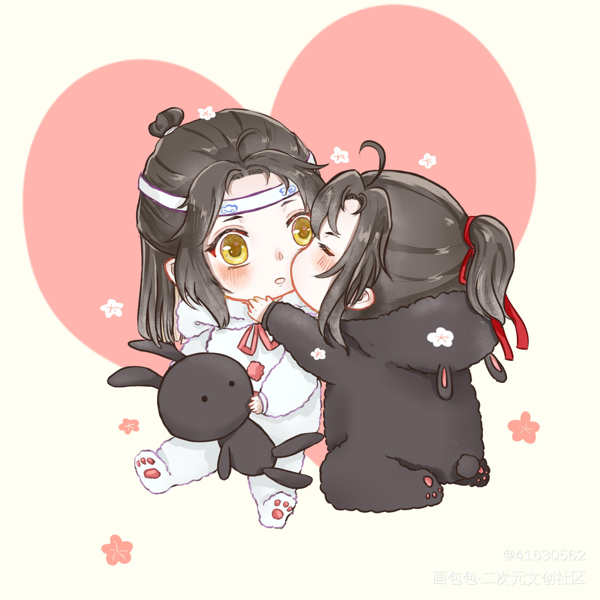 宝宝叽和宝宝羡_魔道祖师忘羡蓝忘机魏无羡Q版绘画作品